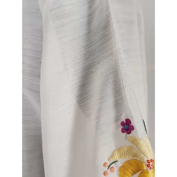 Vintage Lily Boho Floral Embroidered Tunic Top Blouse Sheer Peasant Medium - Picture 9 of 14